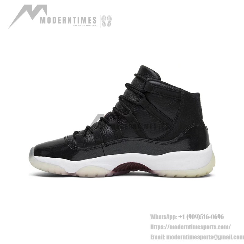 Air Jordan 11 Retro ‘Bred’ 378038-002 Black Sneakers with Red Jumpman Logo and Translucent Outsole