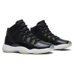 Air Jordan 11 Retro ‘Bred’ 378038-002 Black Sneakers with Red Jumpman Logo and Translucent Outsole