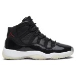 Air Jordan 11 Retro ‘Bred’ 378038-002 Black Sneakers with Red Jumpman Logo and Translucent Outsole