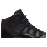 Air Jordan 11 Retro ‘Bred’ 378038-002 Black Sneakers with Red Jumpman Logo and Translucent Outsole