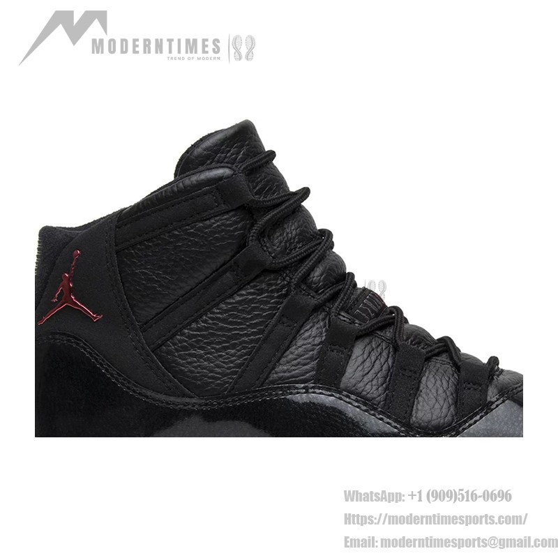 Air Jordan 11 Retro ‘Bred’ 378038-002 Black Sneakers with Red Jumpman Logo and Translucent Outsole