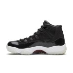 Air Jordan 11 Retro '72-10' 378037-002 Schwarze Ledersneaker mit Rotem Jumpman-Logo und Transparenter Außensohle