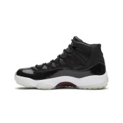 Air Jordan 11 Retro ‘72-10’ 378037-002 - Black Leather Sneakers with Red Jumpman Logo & Translucent Outsole