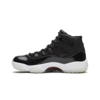 Air Jordan 11 Retro '72-10' 378037-002 - Schwarze Ledersneaker mit Rotem Jumpman-Logo & Transparenter Außensohle