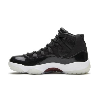 Air Jordan 11 Retro ‘72-10’ 378037-002 - Black Leather Sneakers with Red Jumpman Logo & Translucent Outsole