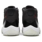 Air Jordan 11 Retro '72-10' 378037-002 Schwarze Ledersneaker mit Rotem Jumpman-Logo und Transparenter Außensohle