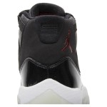 Air Jordan 11 Retro '72-10' 378037-002 Schwarze Ledersneaker mit Rotem Jumpman-Logo und Transparenter Außensohle