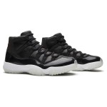 Air Jordan 11 Retro '72-10' 378037-002 Schwarze Ledersneaker mit Rotem Jumpman-Logo und Transparenter Außensohle