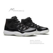 Air Jordan 11 Retro ‘72-10’ 378037-002 - Black Leather Sneakers with Red Jumpman Logo & Translucent Outsole