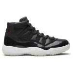 Air Jordan 11 Retro '72-10' 378037-002 Schwarze Ledersneaker mit Rotem Jumpman-Logo und Transparenter Außensohle