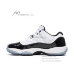 Air Jordan 11 Low 528896-153 White Sneakers with Black Patent Leather and Icy Blue Outsole
