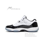 Air Jordan 11 Low 528896-153 - White Sneakers with Black Patent Leather & Icy Blue Outsole