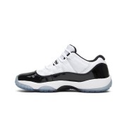 Air Jordan 11 Low 528896-153 - White Sneakers with Black Patent Leather & Icy Blue Outsole