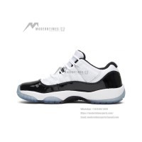 Air Jordan 11 Low 528896-153 - White Sneakers with Black Patent Leather & Icy Blue Outsole