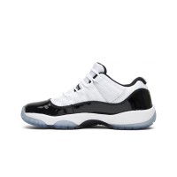 Air Jordan 11 Low 528896-153 - White Sneakers with Black Patent Leather & Icy Blue Outsole