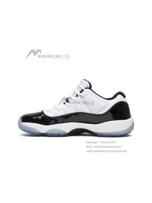 Air Jordan 11 Low 528896-153 - White Sneakers with Black Patent Leather & Icy Blue Outsole