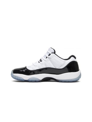 Air Jordan 11 Low 528896-153 - White Sneakers with Black Patent Leather & Icy Blue Outsole