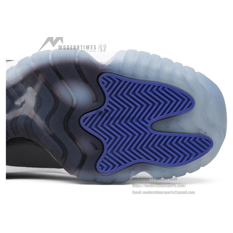 Air Jordan 11 Low 528896-153 White Sneakers with Black Patent Leather and Icy Blue Outsole