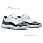Air Jordan 11 Low 528896-153 White Sneakers with Black Patent Leather and Icy Blue Outsole