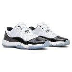 Air Jordan 11 Low 528896-153 White Sneakers with Black Patent Leather and Icy Blue Outsole