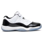 Air Jordan 11 Low 528896-153 White Sneakers with Black Patent Leather and Icy Blue Outsole