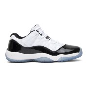 Air Jordan 11 Low 528896-153 - White Sneakers with Black Patent Leather & Icy Blue Outsole