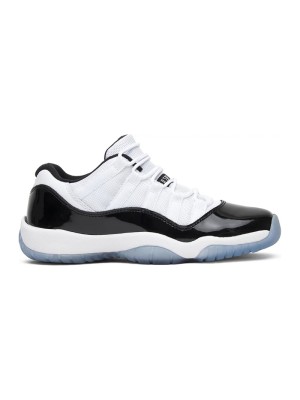 Air Jordan 11 Low 528896-153 - White Sneakers with Black Patent Leather & Icy Blue Outsole