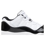 Air Jordan 11 Low 528896-153 White Sneakers with Black Patent Leather and Icy Blue Outsole