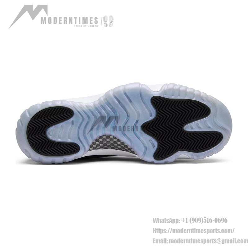 Air Jordan 11 Low ‘Concord’ 528895-145 White and Black Sneakers with Patent Leather and Icy Blue Outsole