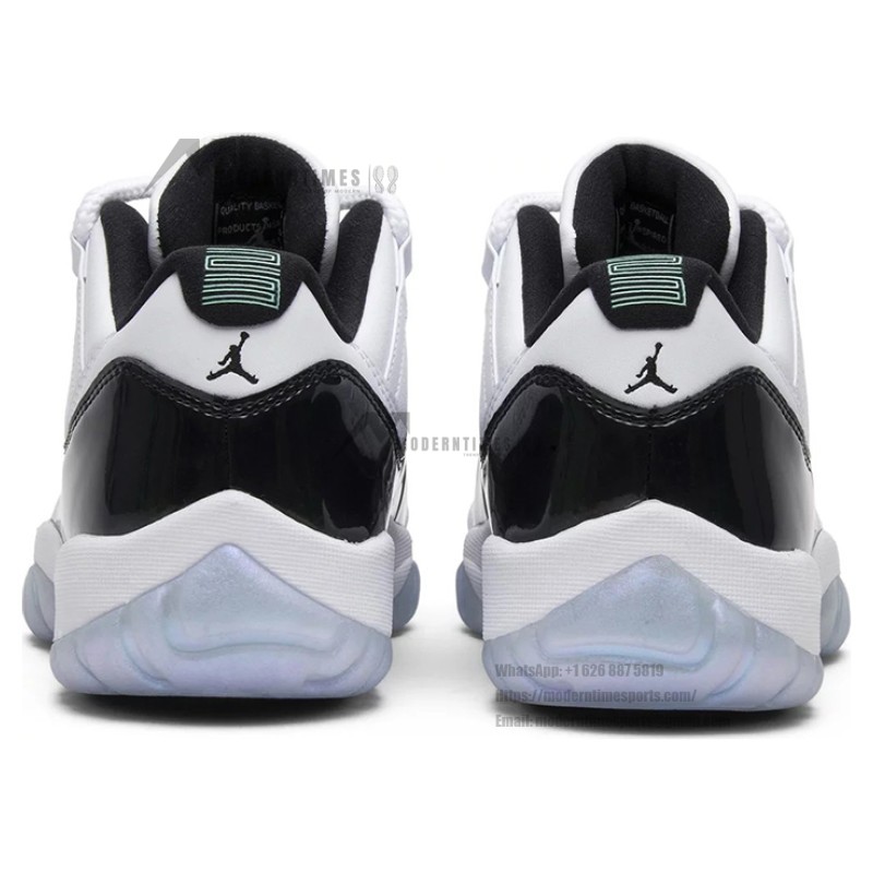Air Jordan 11 Low ‘Concord’ 528895-145 White and Black Sneakers with Patent Leather and Icy Blue Outsole