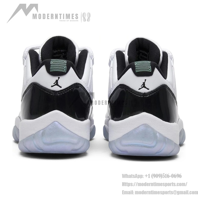 Air Jordan 11 Low ‘Concord’ 528895-145 White and Black Sneakers with Patent Leather and Icy Blue Outsole