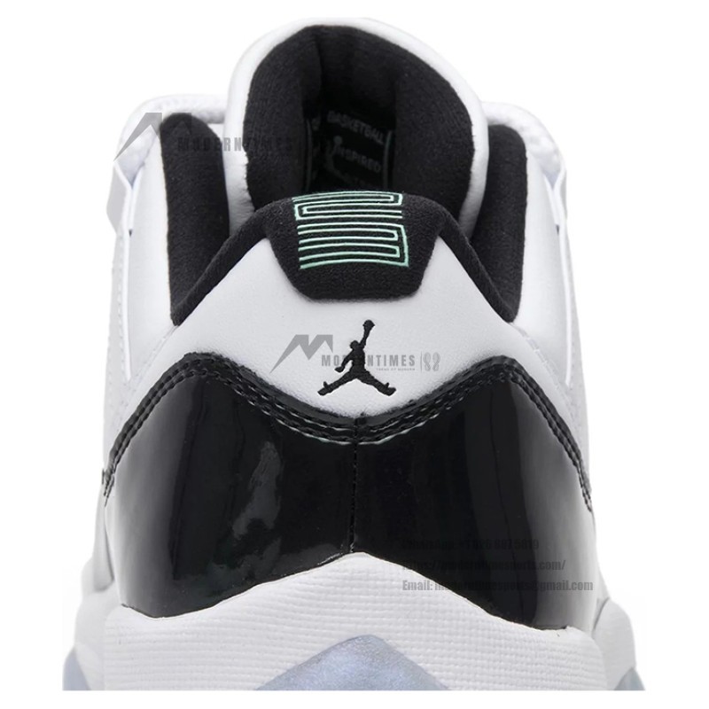 Air Jordan 11 Low ‘Concord’ 528895-145 White and Black Sneakers with Patent Leather and Icy Blue Outsole