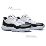 Air Jordan 11 Low ‘Concord’ 528895-145 White and Black Sneakers with Patent Leather and Icy Blue Outsole