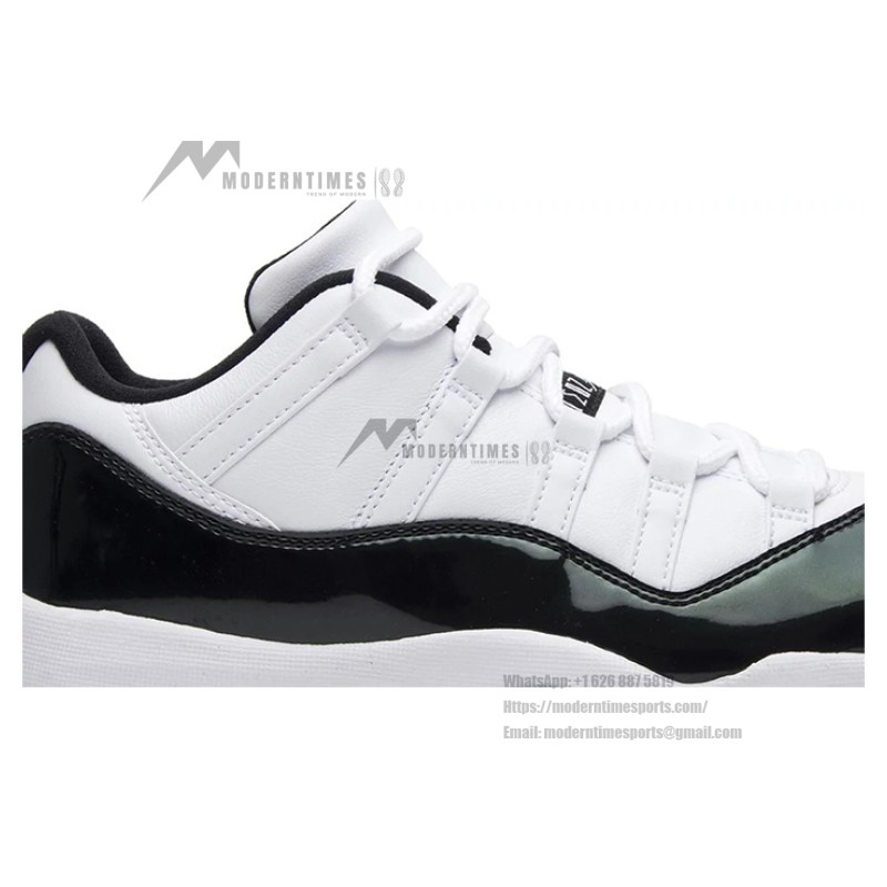 Air Jordan 11 Low ‘Concord’ 528895-145 White and Black Sneakers with Patent Leather and Icy Blue Outsole