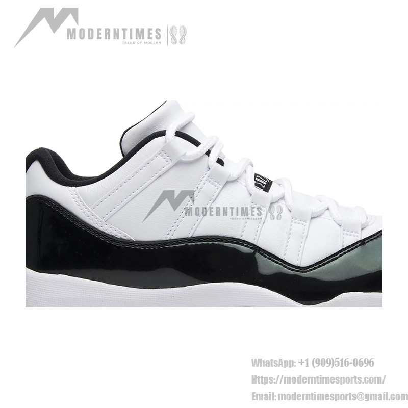 Air Jordan 11 Low ‘Concord’ 528895-145 White and Black Sneakers with Patent Leather and Icy Blue Outsole