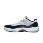 Air Jordan 11 Low ‘Cement Grey’ 528895-007 Cement Grey and Navy Sneakers with Patent Leather and Icy Blue Outsole