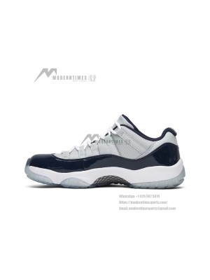 Air Jordan 11 Low ‘Cement Grey’ 528895-007 - Sleek Cement Grey and Navy Sneakers with Patent Leather & Icy Blue Outsole