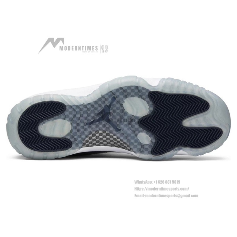 Air Jordan 11 Low ‘Cement Grey’ 528895-007 Cement Grey and Navy Sneakers with Patent Leather and Icy Blue Outsole