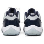 Air Jordan 11 Low ‘Cement Grey’ 528895-007 Cement Grey and Navy Sneakers with Patent Leather and Icy Blue Outsole