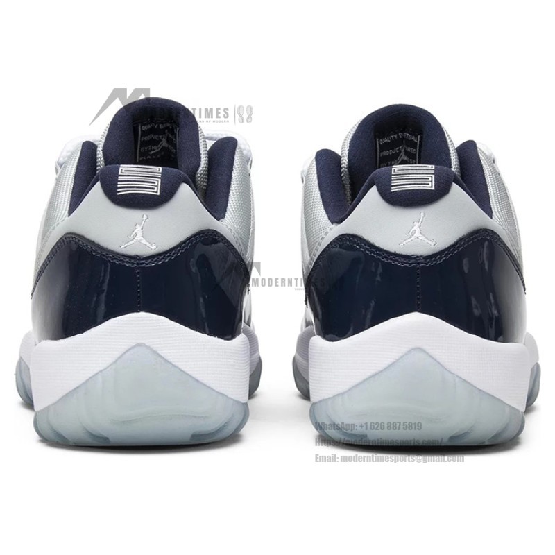 Air Jordan 11 Low ‘Cement Grey’ 528895-007 Cement Grey and Navy Sneakers with Patent Leather and Icy Blue Outsole