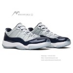 Air Jordan 11 Low ‘Cement Grey’ 528895-007 Cement Grey and Navy Sneakers with Patent Leather and Icy Blue Outsole