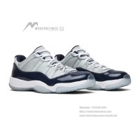 Air Jordan 11 Low ‘Cement Grey’ 528895-007 - Sleek Cement Grey and Navy Sneakers with Patent Leather & Icy Blue Outsole