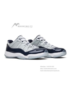 Air Jordan 11 Low ‘Cement Grey’ 528895-007 - Sleek Cement Grey and Navy Sneakers with Patent Leather & Icy Blue Outsole