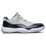 Air Jordan 11 Low ‘Cement Grey’ 528895-007 Cement Grey and Navy Sneakers with Patent Leather and Icy Blue Outsole