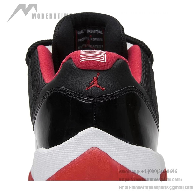 Air Jordan 11 Low ‘Bred’ 528895-012 - Black, Red & White Sneakers with Patent Leather Finish