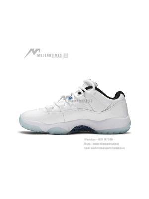 Air Jordan 11 Low 'Legend Blue' AV2187-117 - Crisp White Sneakers with Icy Blue Outsole & Air Cushioning