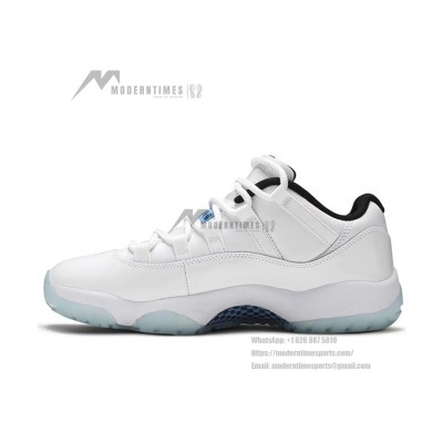 Air Jordan 11 Low 'Legend Blue' AV2187-117 - Crisp White Sneakers with Icy Blue Outsole & Air Cushioning