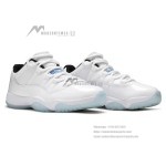 Air Jordan 11 Low 'Legend Blue' AV2187-117 - Crisp White Sneakers with Icy Blue Outsole & Air Cushioning