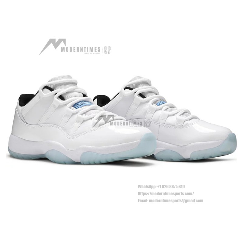 Air Jordan 11 Low 'Legend Blue' AV2187-117 - Crisp White Sneakers with Icy Blue Outsole & Air Cushioning