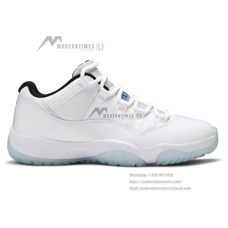 Air Jordan 11 Low 'Legend Blue' AV2187-117 - Crisp White Sneakers with Icy Blue Outsole & Air Cushioning